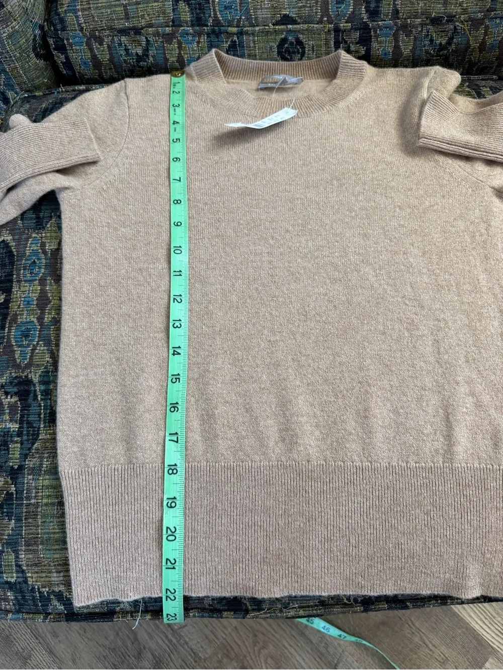 J.Crew 100% Cashmere Crewneck Sweater Camel Oatmeal XS NWT Classic Fit